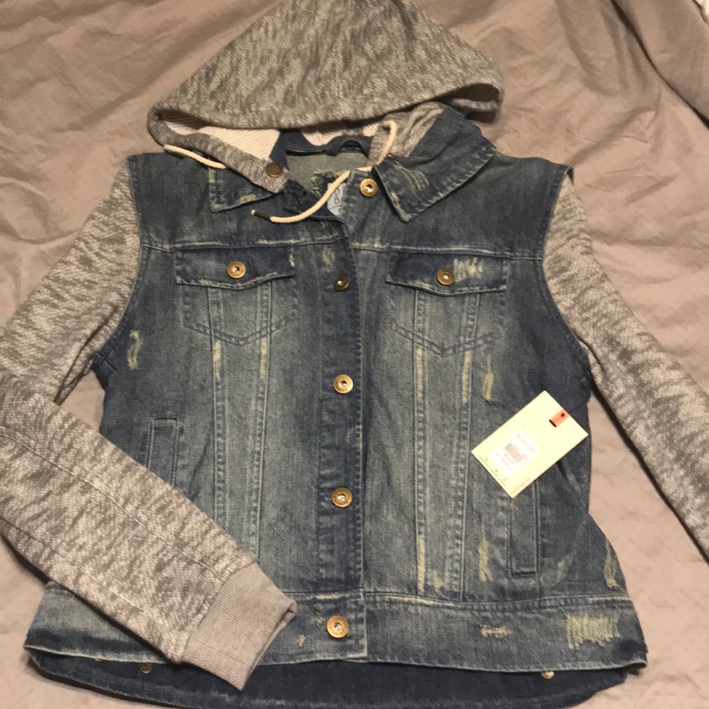 Jean Jacket/Hooded Sweatshirt Size Medium
